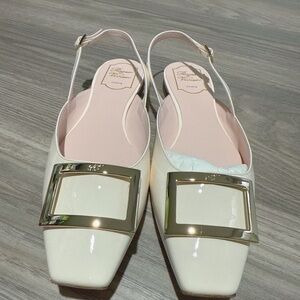 Elegant Cream Slingback Shoes 40.5 Brand new